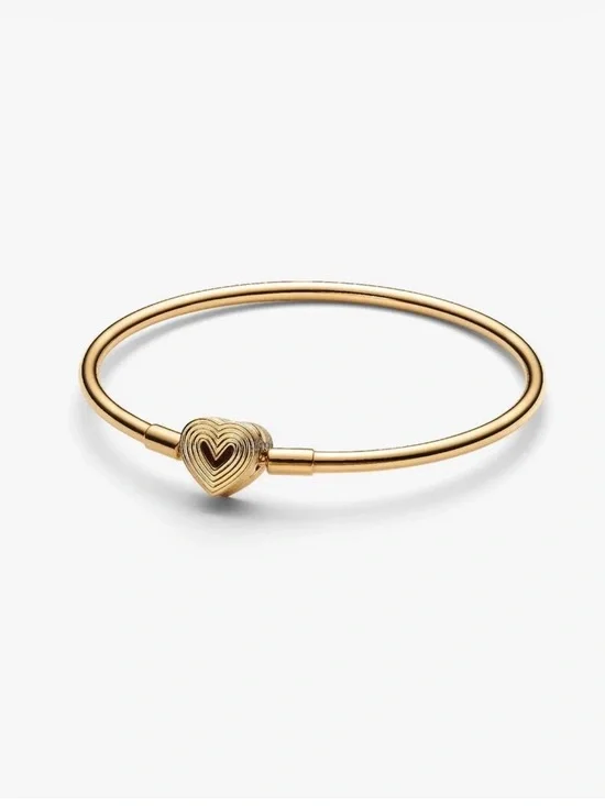 authentic pandora bracelet  Radiating Heart Clasp Bangle 14k gold plating