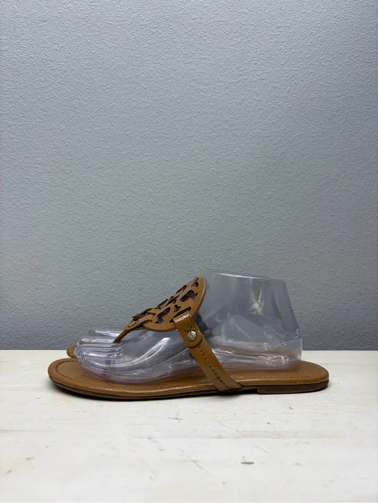 Tory Burch Brown Patent Leather Miller Sandals Size 8.5