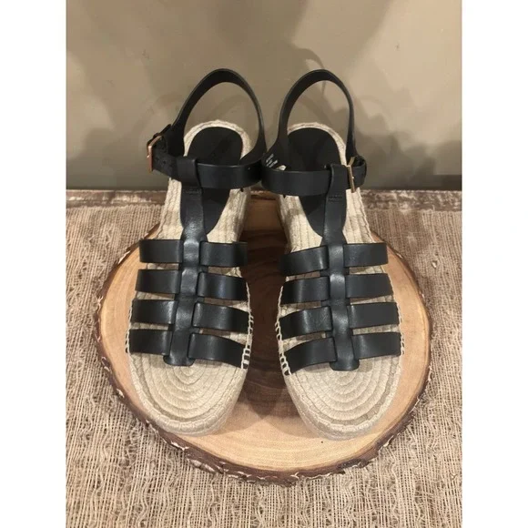 Tory Burch Womens's Size 8.5 M Fisherman Espadrille Wedge Heel Platform New