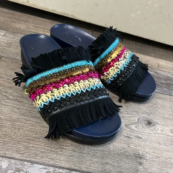 Tory Burch Isle Slide Embellished Slip-on Sandals slides