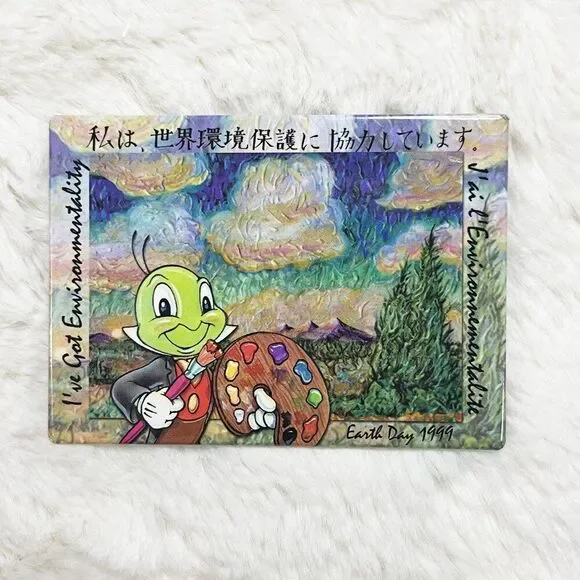 🔮 5/$25 Disney Pinocchio Jiminy Cricket Earth‎ Day 1999 Pin
