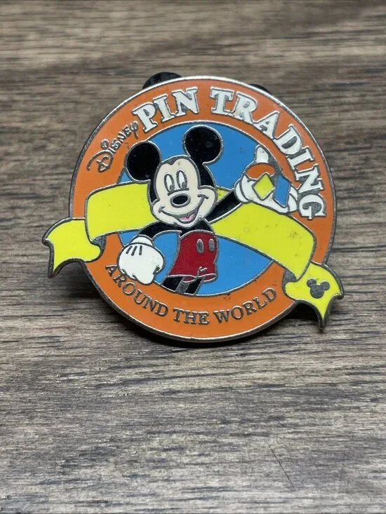 Disney Hidden Mickey Orange Pin Trading Logo Pin
