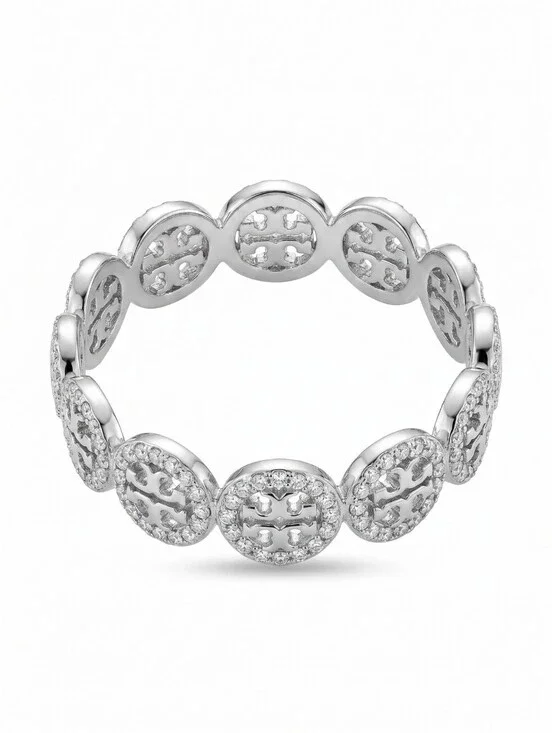 Tory Burch Miller Pavé Ring - Silver