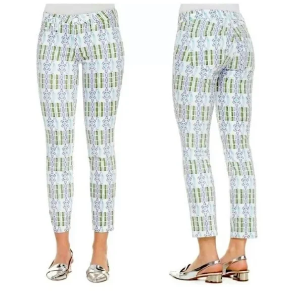 Tory Burch Alexa Printed Ankle Jean Pants