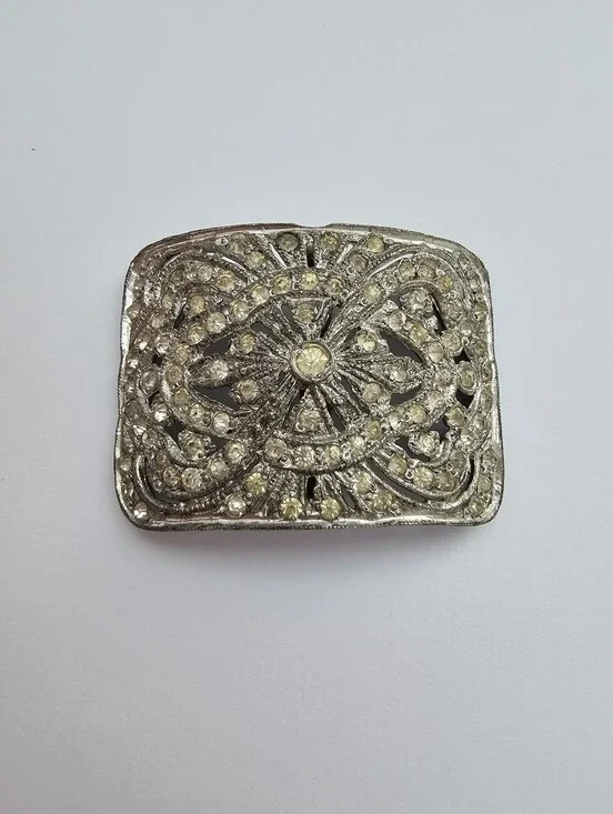 Vintage Art Deco Sash Buckle / Scarf Slide