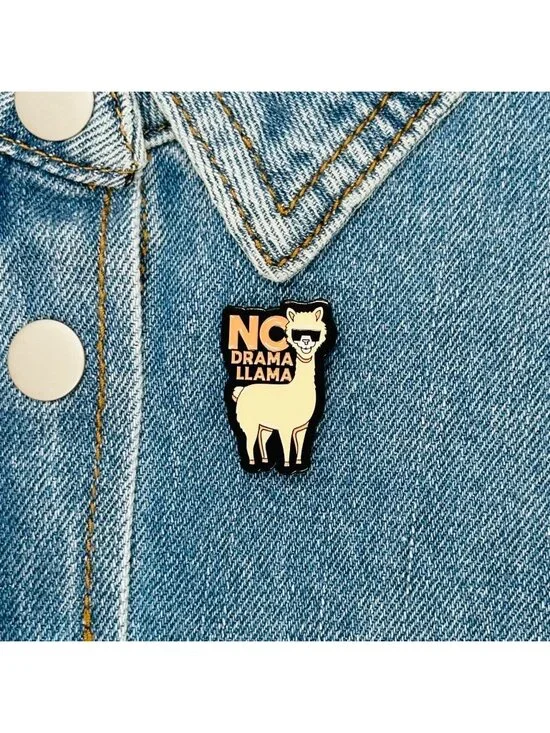 ⭐Funny Llama Enamel Pin Cartoon No Drama Animal Brooch Alpaca Badge Jewerly New