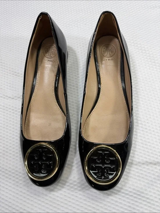 Tory Burch Black Twiggie Patent Leather Pumps  Size 6