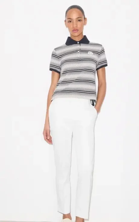 Tory Burch Sport Tech Twill Golf Pant White Size 2 Athleisure Preppy CC