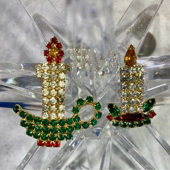 Vintage Christmas Candle Pins