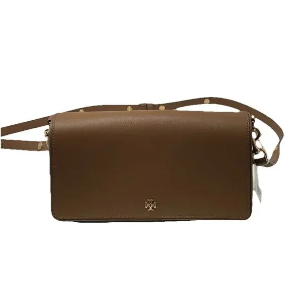 Tory Burch Brown Leather Crossbody Shoulder Bag