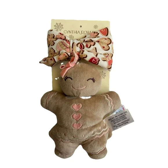 Cynthia Rowley New York Baby Gingerbread Plush and Headband Set NEW