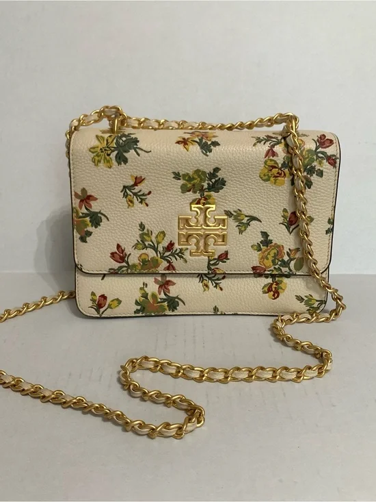 Tory Burch Kira Cream/Floral Multicolor leather Purse