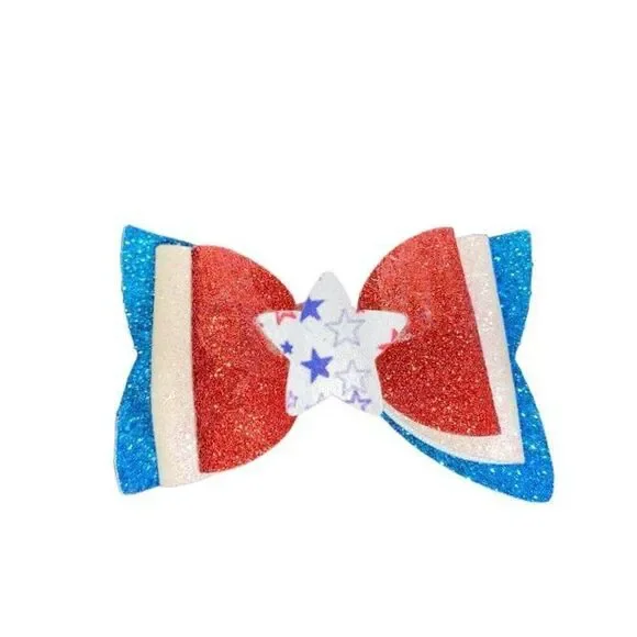 ⭐️5/$10⭐️ Red, White, and Blue Glitter Hair Bow