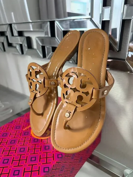 Tory Burch Miller Brown Sandals Size 8.5