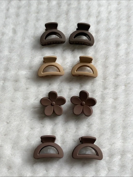 NWOT Neutral Mini Hair Claw Set - Brown & Tan