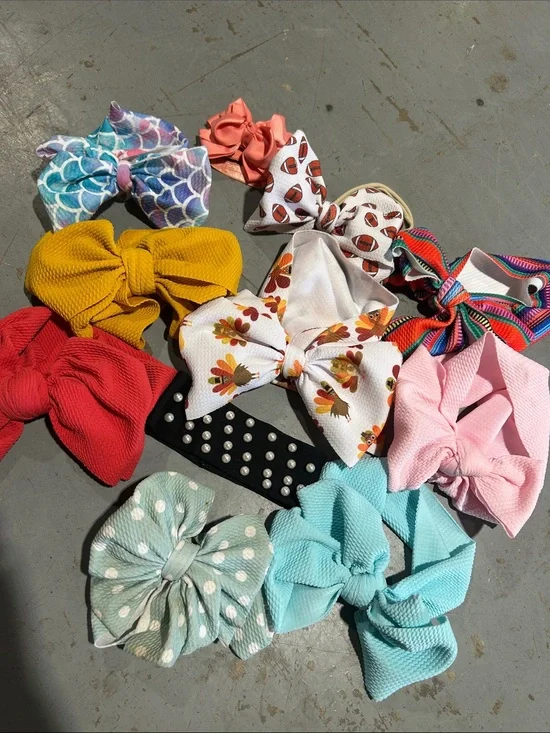 Assorted Kids Fabric Bow Clips - Multicolor