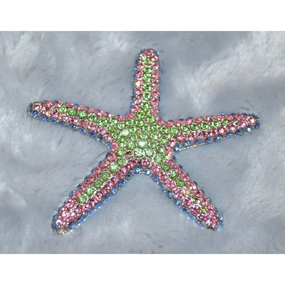 Vintage Silver Tone Starfish Brooch / Pin  2.5