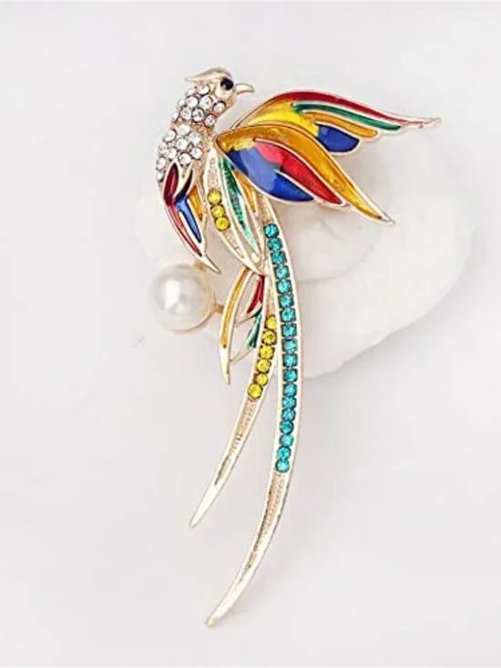 New -‎ Crystal Colorful Phoenix Brooch Cute Rhinestone Animal Peacock Lapel Pin