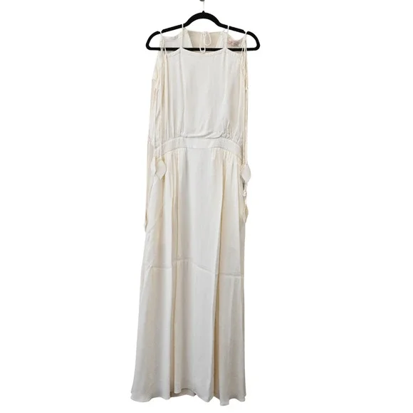 TORY BURCH Evalene New Ivory Sleeveless Tie-Shoulder Maxi Dress Size 8
