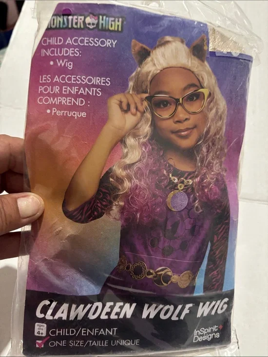 Monster High Blonde to Purple Ombre Clawdeen Wolf Childs wig