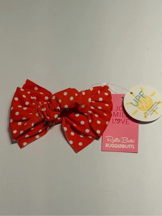 Ruffle Butts Red & White Polka Dot Bow Headband