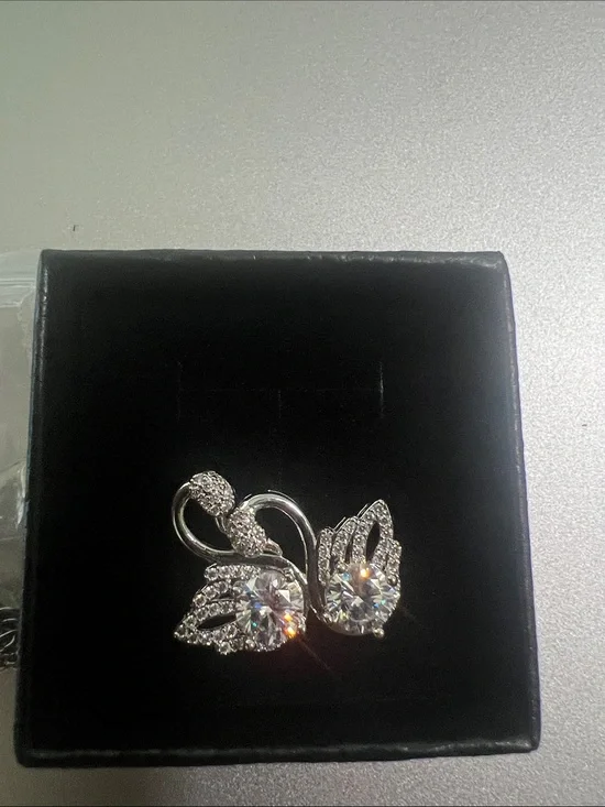 Silver-Tone Crystal Floral Statement Brooch - Clear
