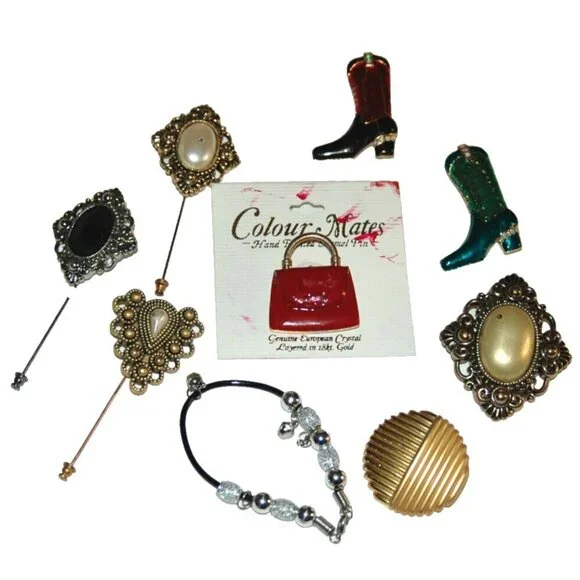 Jewelry Lot 9 Pendant Broach Fashion Assorted Pieces