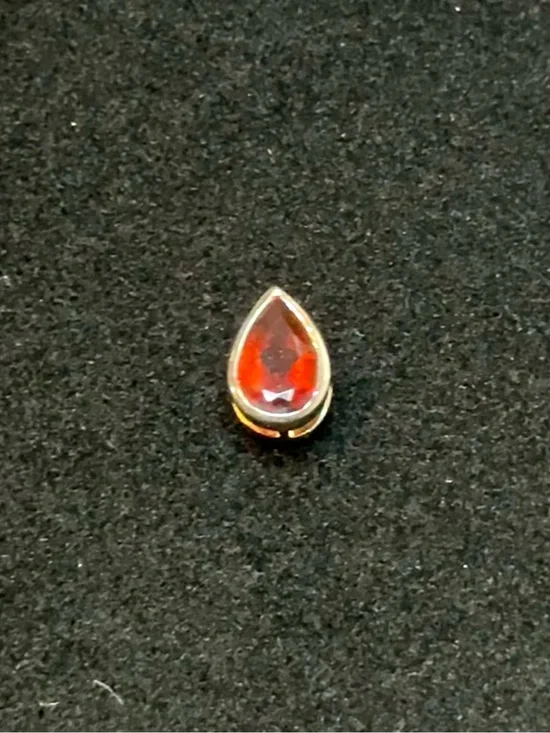 NWT Sterling Silver Red Garnet Teardrop Pendant