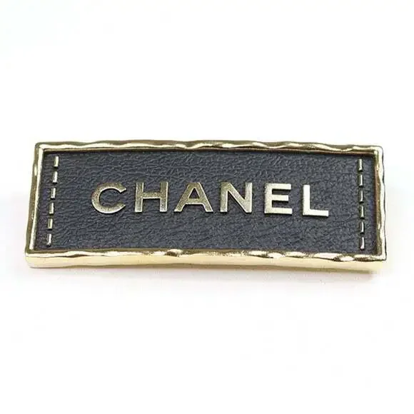 CHANEL Black Leather Brooch