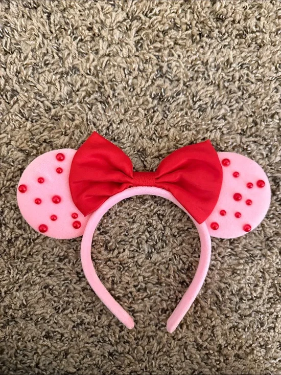 Disney Pink & Red Minnie Ear Headband