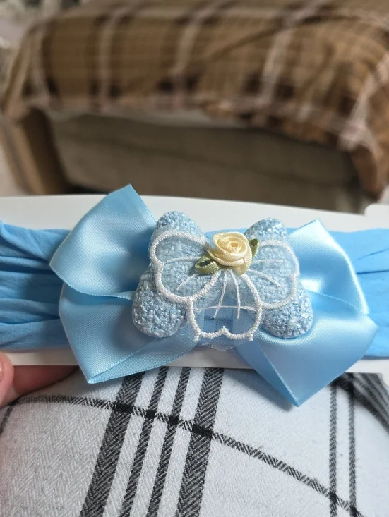 Blue Butterfly Bow Headband for Kids