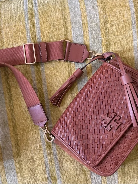 Summer Tory Burch Woven Leather Crossbody