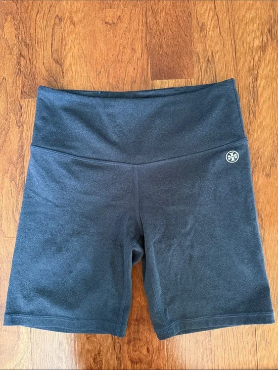 Tory Burch Blue High-Rise Bike Shorts with Logo Size Small