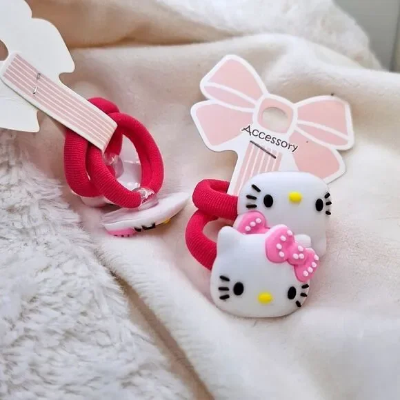 Hello kitty little girl magenta pink hair bands for kids set