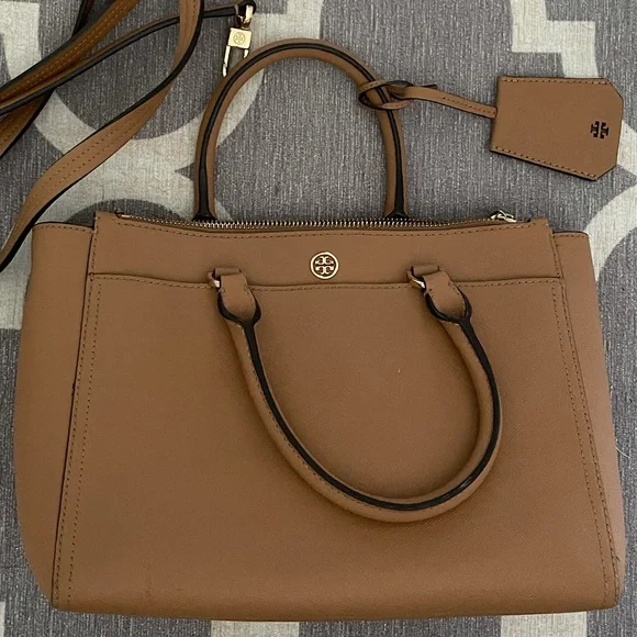 Tory Burch Tan Leather Satchel Shoulder Bag