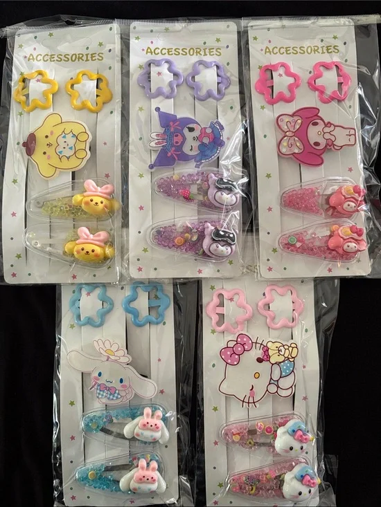 Hello Kitty And Friends Pastel Character Hair Clip Pack Set of 5