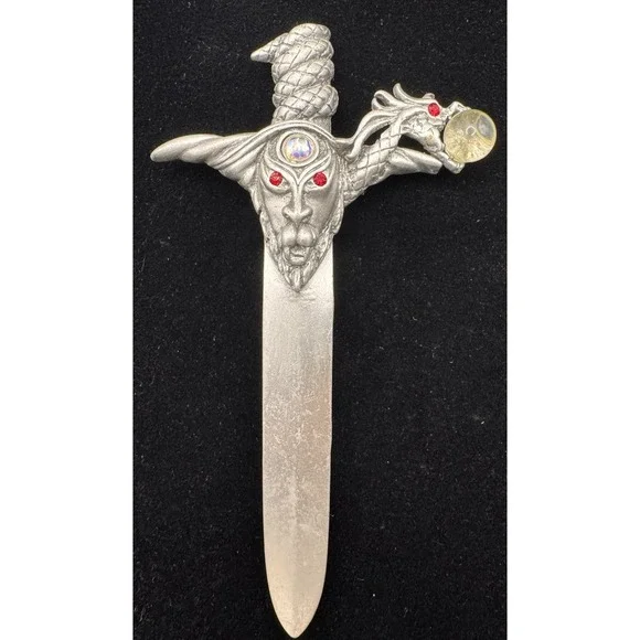 Dragon Sword Pewter Pin Medieval Gothic Vintage JJ Jonette‎ Fantasy