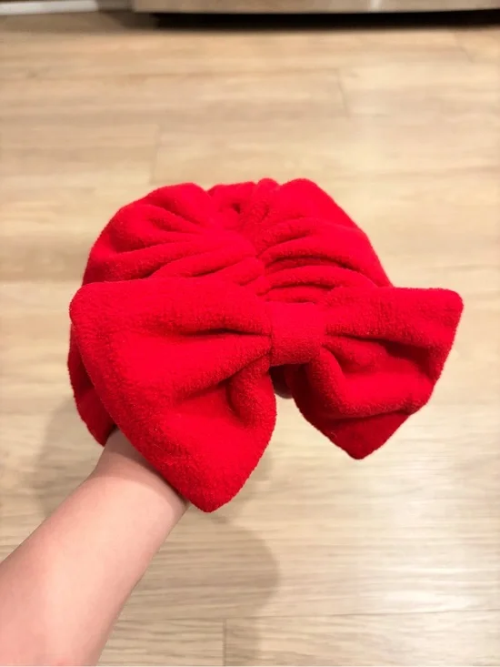 Girls Red Bow Turban Headwrap Size 6-12 months