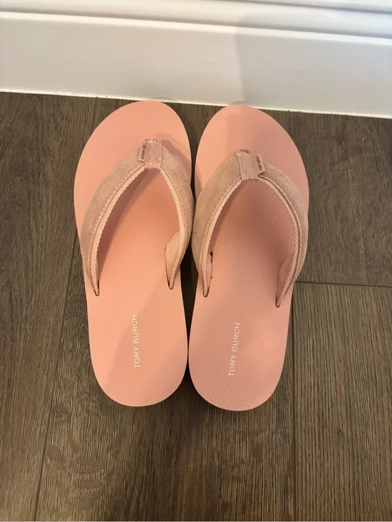 Tory Burch 70s Suede Flatform Thong Sandals