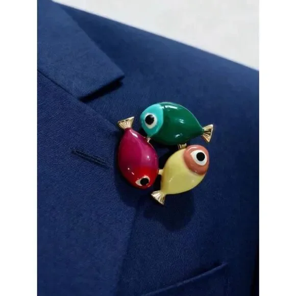 Colorful Fish Enamel Brooch Pin A1659