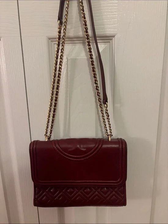 Tory Burch Burgundy Flemming Bag