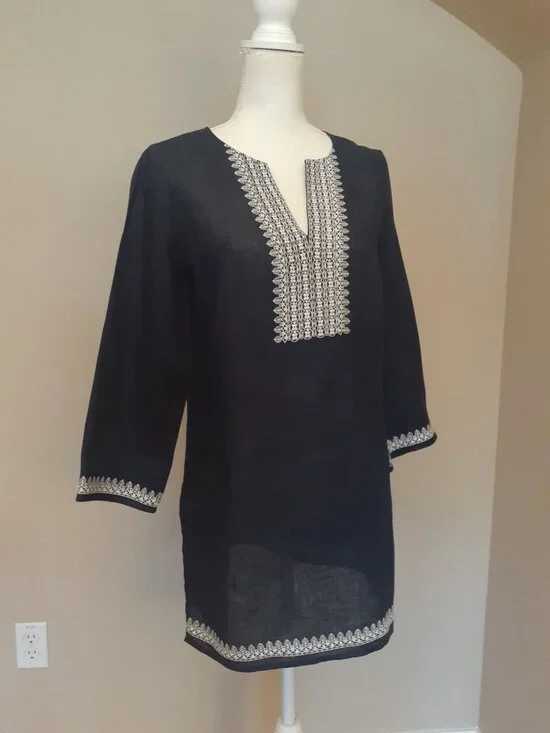 Tory Burch Linen Swim Cover