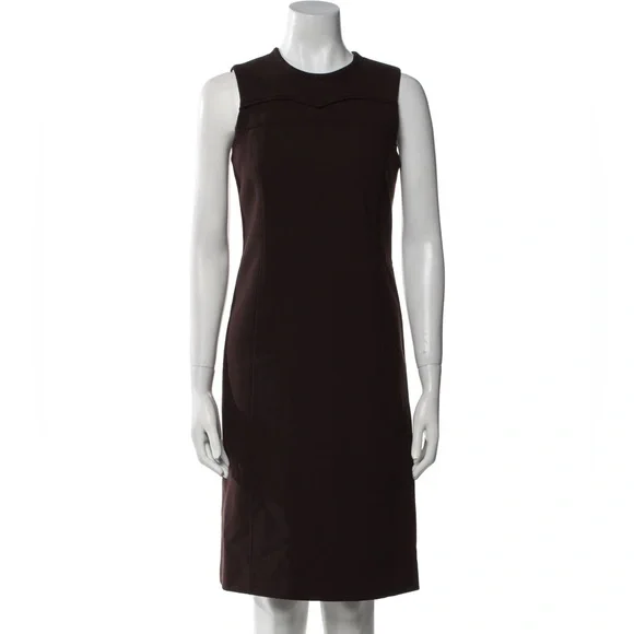 Tory Burch Brown Wool Sleeveless Knee Length Sleeveless Sheath Dress EUC Size 10
