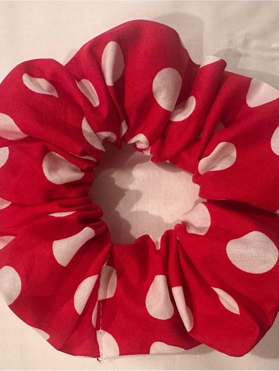 Red Polka Dot Kids Hair Scrunchie