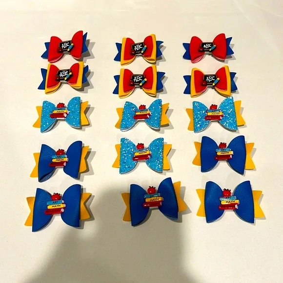 Sooo cute!! Girls’ Small Leather Bows For School! 15 total! Great For Gifting!