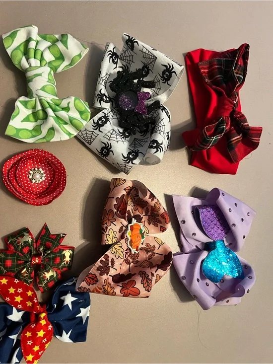 Assorted Decorative Hair Bows - Multi Color Pack