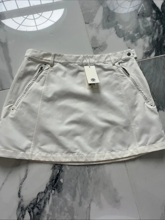 Tory Burch White Women’s Skirt with Zip Pockets