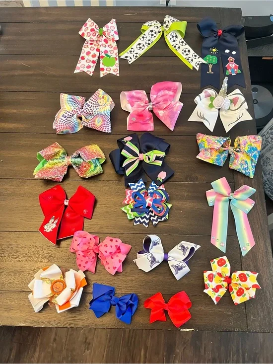 Kids Multi-Color Hair Bow Set - Assorted Fun Patterns