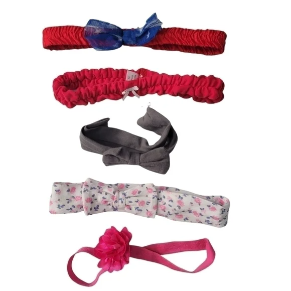 Girls Bow and Flower Headband Bundle