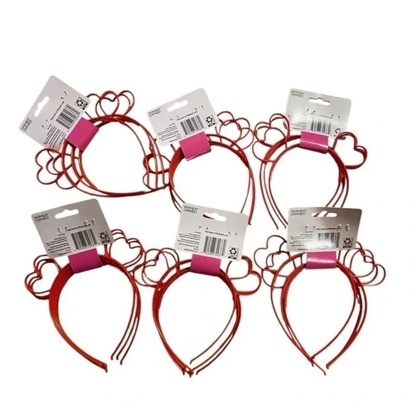 21 Heart Shaped Head Bands Valentine’s Day Giveaway Classroom NEW Red Kids